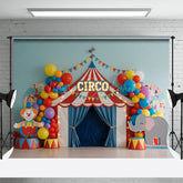 Lofaris Cute Circus With Balloon Flag Cake Smash Backdrop